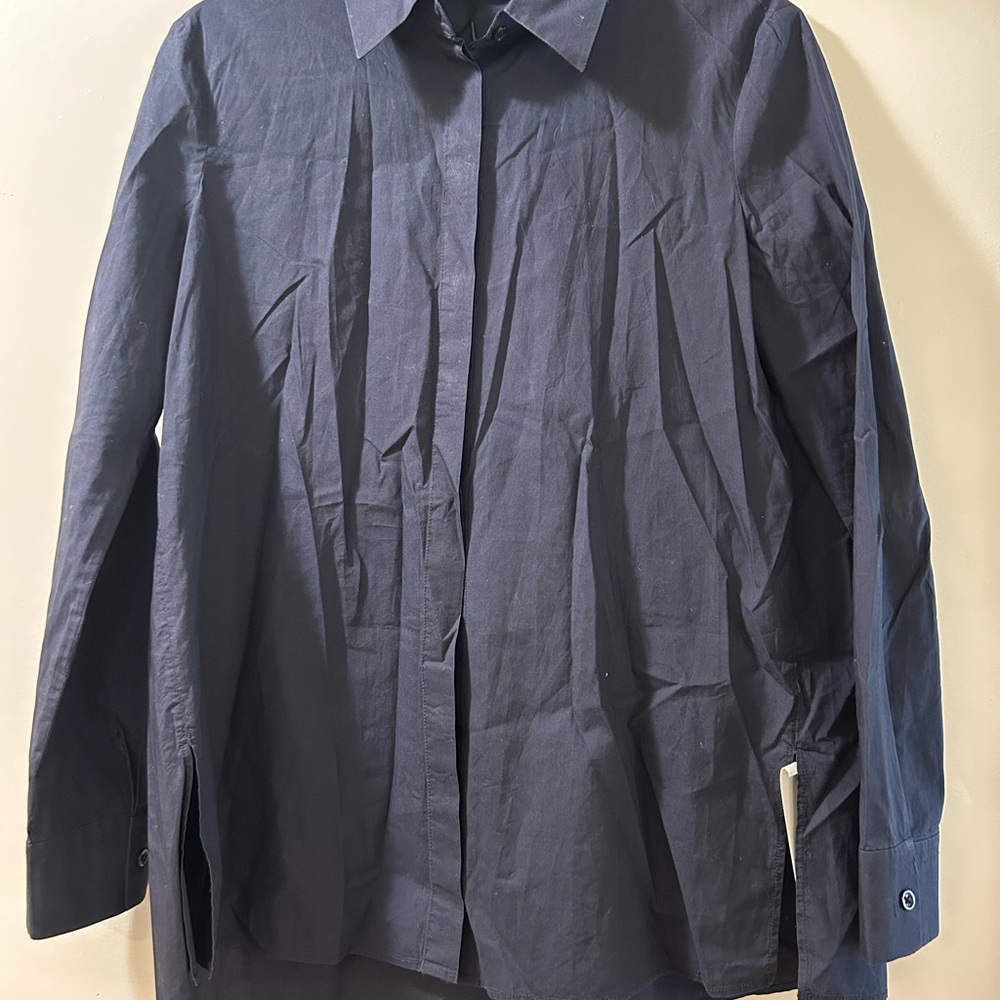 The Row Navy Button-Up Shirt (S)